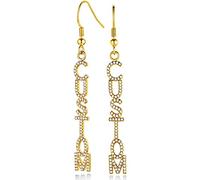 Gifts for Mum Personalised Earrings-5A+CZ Crystal Initial Dangle Earrings Custom Made with Any Name You Want-Name Earring for Girl Women Mother