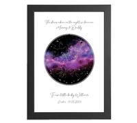 Gifts For New Mum And New Dad, Custom Circle Star Constellation Print Map For New Baby, Unique Gifts For New Baby Girl Or Baby Boy Present & Keepsake Baby Shower Baby Announcement Birthday Christmas