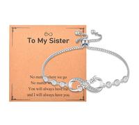 Gifts for Niece Nana Girlfriend Daughter Mom Granddaughter Grandma Sister, Infinity Love Bracelets for Women, Birthday Christmas Valentines Day Jewelry Gifts for Her, M, White Gold, Cubic Zirconia