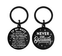 Gifts for Niece - Never Stop Dreaming Inspirational Keyring - Niece Birthday Graduation Gifts from Aunt Uncle