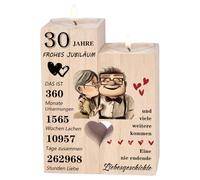 Gifts for Pearl Wedding, 30th Wedding Anniversary Gifts - Happy 30th Anniversary Gift for Wife Man Couples, Wooden Candle Holder Gifts, Pearl Wedding Decoration Gift