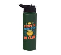 Gifts for Pottery Makers Written in Clay Pottery Stainless Steel Insulated Water Bottle