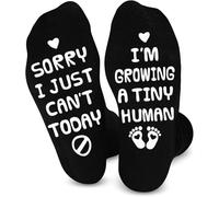 Gifts for Pregnant Women Socks, Mum to Be Gifts Socks with Funny Sayings On the Bottom Sorry I Just Can't Today I'm Growing a Tiny Human, Pregnancy Gifts for Mum Expecting Wife Christmas Presents