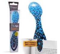 Gifts for Readers & Writers Book Light, Clip On Reading Light for Bed, 2in1 Flexilight & Bookmark, Small & Lightweight with a Soft Glow, 2 Batteries Included, Blue Digital