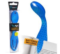 Gifts for Readers & Writers Book Light, Clip On Reading Light for Bed, 2in1 Flexilight & Bookmark, Small & Lightweight with a Soft Glow, 2 Batteries Included, Blue