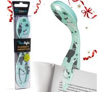 Gifts for Readers & Writers Book Light, Clip On Reading Light for Bed, 2in1 Flexilight & Bookmark, Small & Lightweight with a Soft Glow, 2 Batteries Included, Llama
