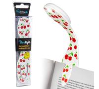 Gifts for Readers & Writers Book Light, Clip On Reading Light for Bed, 2in1 Flexilight & Bookmark, Small & Lightweight with a Soft Glow, 2 Batteries Included, Cherries