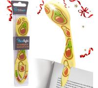Gifts for Readers & Writers Book Light, Clip On Reading Light for Bed, 2in1 Flexilight & Bookmark, Small & Lightweight with a Soft Glow, 2 Batteries Included, Avocado