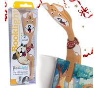 Gifts for Readers & Writers Book Light for Kids, Clip On Reading Light for Bed, 2in1 Flexilight Pals & Bookmark, Small & Lightweight with a Soft Glow, 2 Batteries Included, Dog