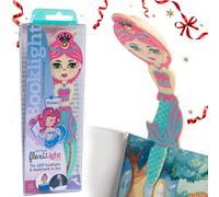 Gifts for Readers & Writers Book Light for Kids, Clip On Reading Light for Bed, 2in1 Flexilight Pals & Bookmark, Small & Lightweight with a Soft Glow, 2 Batteries Included, Mermaid Teal