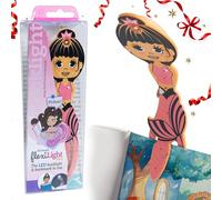 Gifts for Readers & Writers Book Light for Kids, Clip On Reading Light for Bed, 2in1 Flexilight Pals & Bookmark, Small & Lightweight with a Soft Glow, 2 Batteries Included, Mermaid Pink