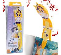 Gifts for Readers & Writers Book Light for Kids, Clip On Reading Light for Bed, 2in1 Flexilight Pals & Bookmark, Small & Lightweight with a Soft Glow, 2 Batteries Included, Unicorn Yellow