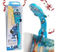 Gifts for Readers & Writers Book Light for Kids, Clip On Reading Light for Bed, 2in1 Flexilight Pals & Bookmark, Small & Lightweight with a Soft Glow, 2 Batteries Included, Robot Blue