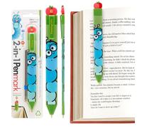 Gifts for Readers & Writers Bookmark Pen Holder Bookworm, 6 Pcs Refill Flat Pens Book Marks for Reading Kids with Durable Clips, Page Marker Books Accessories, Cute Bookmarks For Women and Men