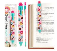 Gifts for Readers & Writers Bookmark Pen Holder Donut, 6 Pcs Refill Flat Pens Book Marks for Reading Kids with Durable Clips, Page Marker Books Accessories, Cute Bookmarks For Women and Men