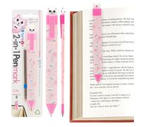 Gifts for Readers & Writers Bookmark Pen Holder Kitty, 6 Pcs Refill Flat Pens Book Marks for Reading Kids with Durable Clips, Page Marker Books Accessories, Cute Bookmarks For Women and Men