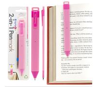 Gifts for Readers & Writers Bookmark Pen Holder Pink, 6 Pcs Refill Flat Pens Book Marks for Reading Kids with Durable Clips, Page Marker Books Accessories, Cute Bookmarks For Women and Men