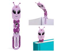 Gifts for Readers & Writers Bookmark Reading Light Alien Purple - 2in1 Clip On Bookmark Kids for Reading Night in Bed, Travel Cute s, Flexible 8 Lumen LED Lights for Books