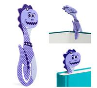 Gifts for Readers & Writers Bookmark Reading Light Dino Purple - 2in1 Clip On Bookmark Kids for Reading Night in Bed, Travel Cute s, Flexible 8 Lumen LED Lights for Books