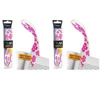 Gifts for Readers & Writers Bookmark Reading Light Pink Flowers -2in1 Clip On Bookmark Mini for Reading Night in Bed, Battery Operated Travel LED s, Flexible 8 Lumen Lights for Books (Pack of 2)