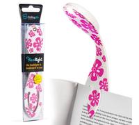 Gifts for Readers & Writers Bookmark Reading Light Pink Flowers -2in1 Clip On Bookmark Mini for Reading Night in Bed, Battery Operated Travel LED s, Flexible 8 Lumen Lights for Books