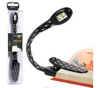 Gifts for Readers & Writers LED Book Light for Reading & Study, Portable Clip On 2-LED Reading Lamp, Travel Booklight for Kids & Adults, Eye-Caring Battery Operated Flexilight Xtra Black Bolt