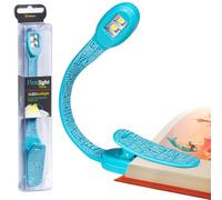 Gifts for Readers & Writers LED Book Light for Reading & Study, Portable Clip On 2-LED Reading Lamp, Travel Booklight for Kids & Adults, Eye-Caring Battery Operated Flexilight Xtra Blue Words