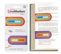 Gifts for Readers & Writers Linemarker Bookmark, 2 Pack Magnetic Bookmarks, Includes Line Finder Slit for Easy Line Tracking, Small & Cute Stationery, Book Page Holder, Reading Accessories, Rainbows