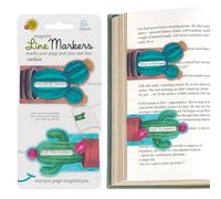 Gifts for Readers & Writers Linemarker Magnetic Bookmarks for Women & Men Cactus, Set of 2 Magnet Bookmark Clips, Magnetic Page Holder & Book Marker for Reading with Cute Bookmarks Design for Kids