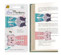Gifts for Readers & Writers Magnetic Line Bookmarks 2-Piece Set, Cat