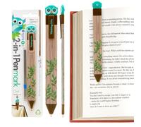 Gifts for Readers & Writers Pen Bookmark, Page Marker & Flat Writing Pen for Journal Notebook & Planner, Penmark Reading Accessory for Making Book Annotations, Owl