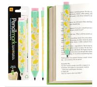 Gifts for Readers & Writers Pencil Bookmark & Page Marker - Slim Writing Tool & Stationery Accessory for Journal, Notebook, Planner, Book Annotations & Pencilmark Lemon
