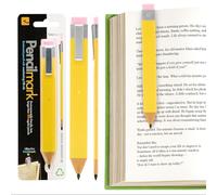 Gifts for Readers & Writers Pencil Bookmark & Page Marker - Slim Writing Tool & Stationery Accessory for Journal, Notebook, Planner, Book Annotations & Pencilmark Yellow