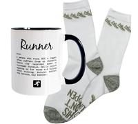 Gifts for Runners - Mug and Sock Gift Set - Perfect Presents for Men Who Run, Running Gift Ideas, Gifts for Running Enthusiasts (Runner Mug & Go For A Run Sock Set)
