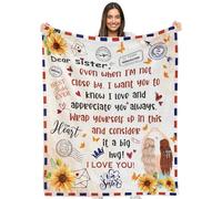 Gifts for Sister Best Sister Gifts Blanket To My Sister Fleece Flannel Throw Blankets Soft Cozy Best Sister Ever Good Friendship Gifts Blanket for Besties Soul Sister Girls Women Wedding, 130x152 cm