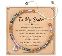 Gifts for Sister, Healing Natural Stone Bracelets for Her Women, A Heartfelt Present for Birthday Christmas Valentine Day Graduation Mothers Day, One size, Metal, no gemstone