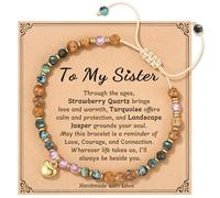 Gifts for Sister, Healing Natural Stone Bracelets for Her Women, A Heartfelt Present for Birthday Christmas Valentine Day Graduation Mothers Day, One size, Metal, no gemstone