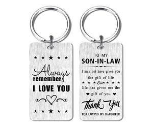 Gifts for Son In Law Father's Day - Gifts for Favorite Son In Law Birthday Wedding Easter Christmas Keychain