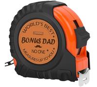 Gifts for Step Dad, Father's Dad Gifts for Bouns Dad, Gifts for Men Genuine Leather Engraved 25 FT Tape Measure (Bouns Dad)