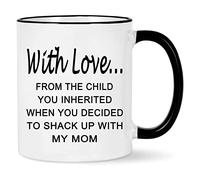 Gifts for Stepdad, with Love from The Child You Inherited Mug, Birthday Father's Day Gift for Stepdad Stepfather Bonus Dad from Stepdaughter Stepson 11 Oz White with Black Handle