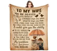 Gifts for Wife from Husband Anniversary Birthday Gifts for Wife to My Wife Blanket Christmas Valentine's Mother's Day Healing Thoughts Blanket Presents for Her Romantic Wedding Gift for Women 60x80 in