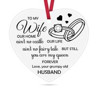 Gifts for Wife from Husband Ceramic Ornament Keepsake Christmas Valentines Day Birthday Gifts for Wife from Husband Romantic Gift for Girlfriend Xmas Keepsake for Christmas Tree Decoration