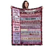 Gifts for Wife from Husband, to My Wife Blanket, Wedding Anniversary Romantic Gifts for Her, Presents for Wife, Female Birthday Gifts Ideas, Christmas Valentine's Day (150 x 200 CM, Purple)