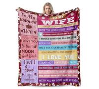 Gifts for Wife, Wedding Anniversary Romantic Gifts for Wife from Husband - Cozy Love Blanket with Letter Print Design, Anniversary, Birthday, Christmas or Wedding Gift for Her, ,Ideal for Sofa, Bed