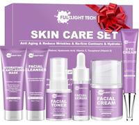 Gifts for Women,Anti Aging Skin Care Set,Reduce Wrinkles & Hydrate Skin,Skin Care Kit W/Facial Cleanser,Toner,Cream,Serum,Eye Cream Skincare Gift Set,Valentine Birthday Gifts for Wife Mom Teens