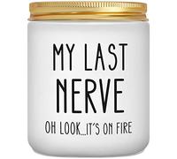 Gifts for Women, Birthday Gifts for Women Friend, Funny Christmas Stocking Stuffers Secret Santa Gift for Sister, Friends, Adults, Woman, Her - My Last Nerve Candle