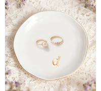 Gifts for Women, Ceramic Jewelry Dish, Small Ring Dish, Trinket Key Tray, Jewelry Plate, Key Bowl,Ceramic Trinket Dish,Home Decor,Unique Birthday Christmas Wedding Anniversary Friend Gift for Her(D)