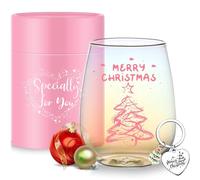 Gifts for Women Christmas Mugs Funny Gifts for Her Stocking Fillers Personalised Christmas Tree Gift Stemless Wine Glasses Xmas Glass Mum,Sister,Grandma,Best Friends Xmas Gift Christmas Decorations