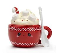 Gifts for Women Cute Cups Mug Gift for Her, 3D Cute Gif-t Dessert Cup, 13oz Funny Cartoon Hand-painted Ceramic Milk Tea Cup with Lids Spoon, Novelty Birthday Gifts for Women Her Friend Kids Wife