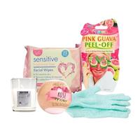 Gifts For Women, Daugther |Bath Set Pamper Hampers, Gifts For Her |Pamper Gifts for Women |Exfoliating Gloves, Rose Bath Bomb, Votive Candle, Facial Wipes and Peel-off Mask